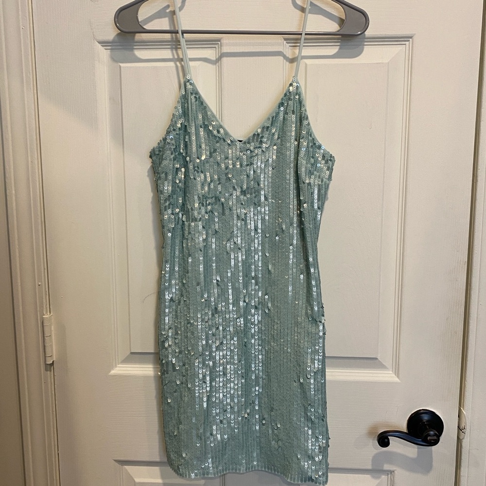 Mint Sequin Mini Dress